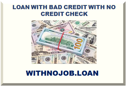 LOAN WITH BAD CREDIT WITH NO CREDIT CHECK 2024